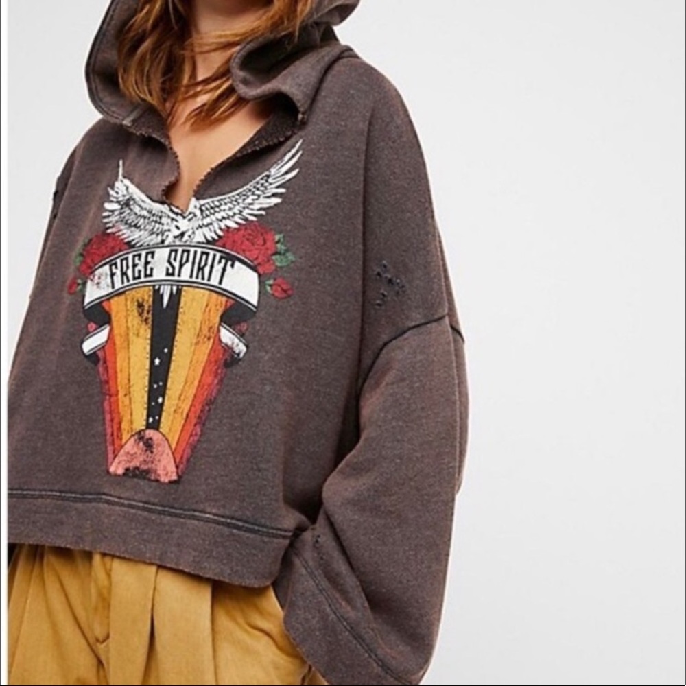 SEARCHING FOR Free People Free Spirit Hooded Sweatshirt - Picture 2 of 2